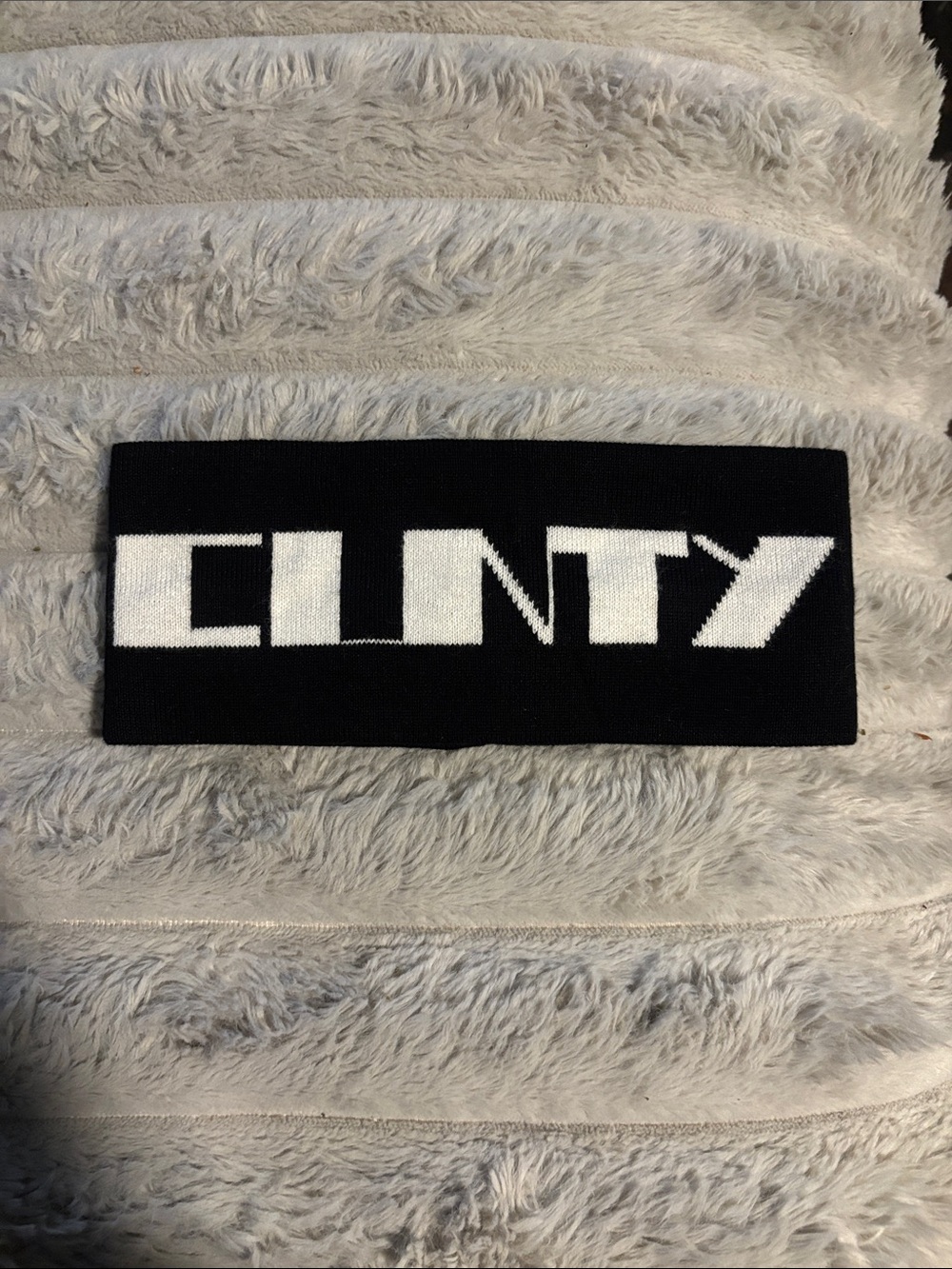 Rick Owens Cunty Black & White Knit Headband